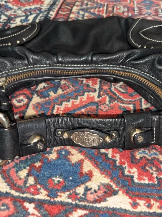 Vintage Juicy Couture Black Leather Hobo Bag - Picture 3 of 4